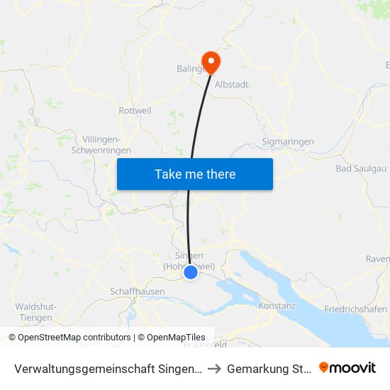 Verwaltungsgemeinschaft Singen (Hohentwiel) to Gemarkung Streichen map