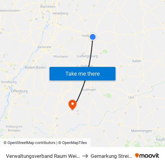 Verwaltungsverband Raum Weinsberg to Gemarkung Streichen map