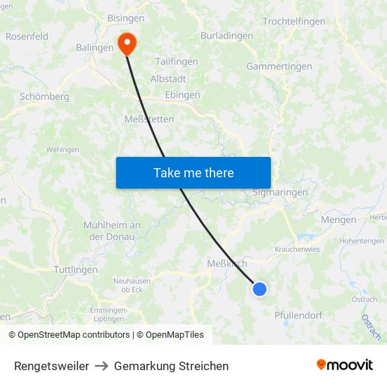 Rengetsweiler to Gemarkung Streichen map