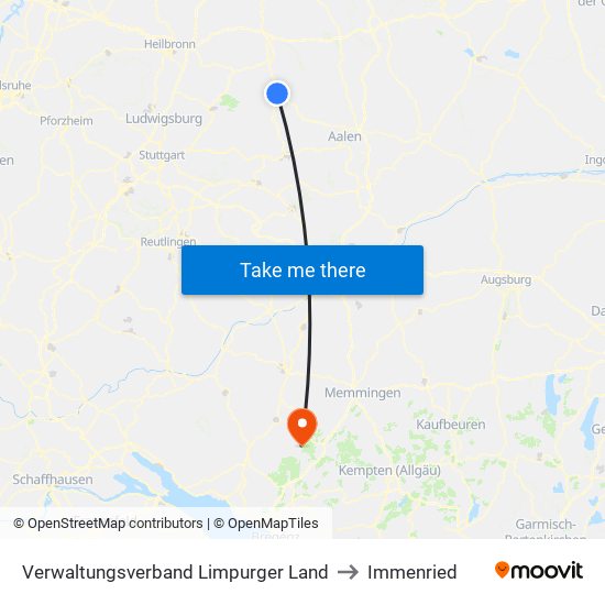 Verwaltungsverband Limpurger Land to Immenried map