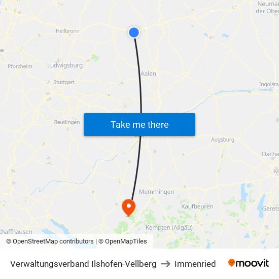 Verwaltungsverband Ilshofen-Vellberg to Immenried map