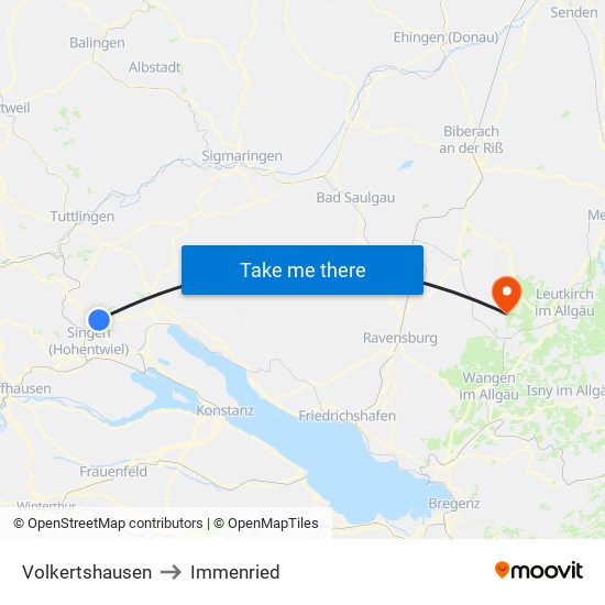 Volkertshausen to Immenried map
