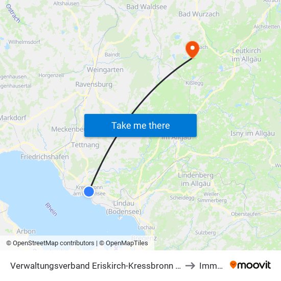 Verwaltungsverband Eriskirch-Kressbronn am Bodensee-Langenargen to Immenried map