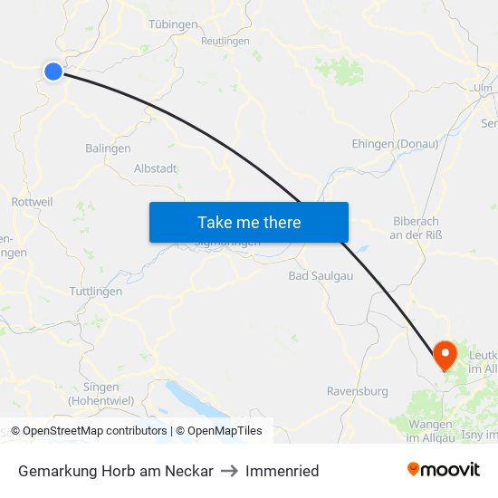 Gemarkung Horb am Neckar to Immenried map