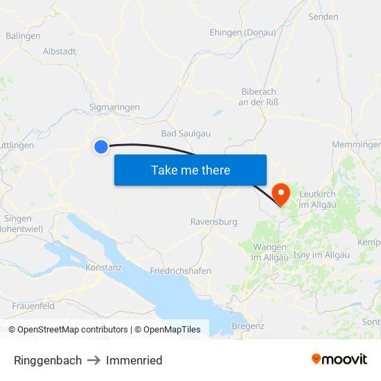 Ringgenbach to Immenried map