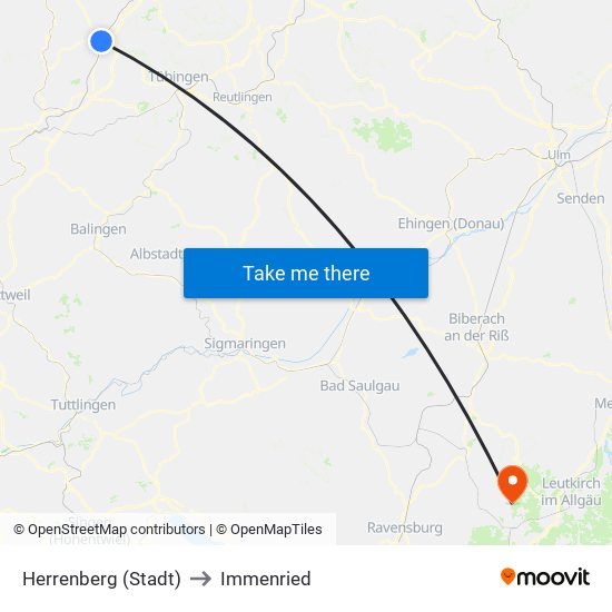 Herrenberg (Stadt) to Immenried map