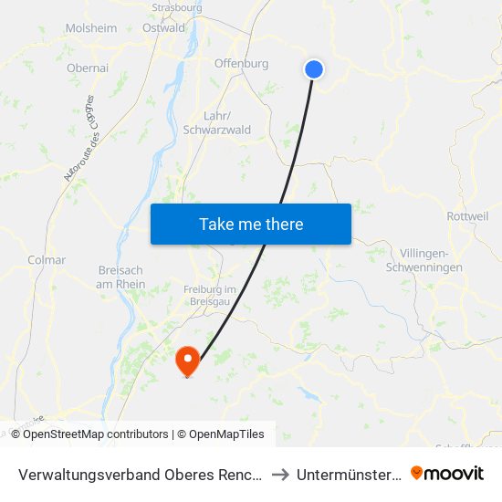 Verwaltungsverband Oberes Renchtal to Untermünstertal map