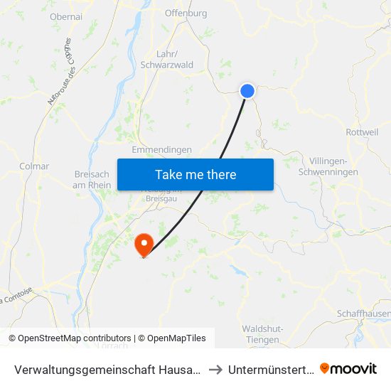Verwaltungsgemeinschaft Hausach to Untermünstertal map