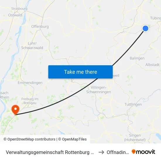 Verwaltungsgemeinschaft Rottenburg am Neckar to Offnadingen map