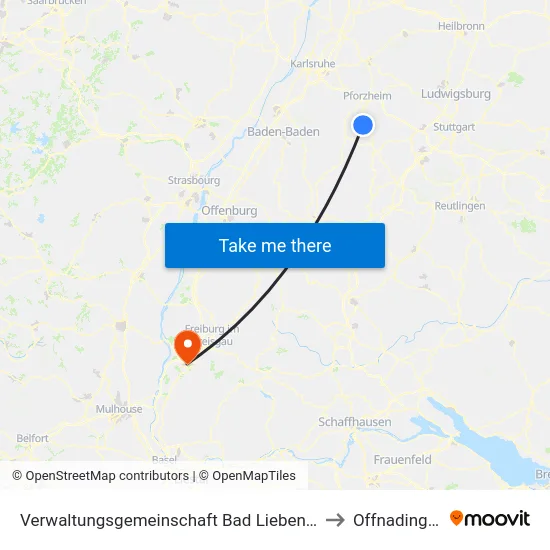 Verwaltungsgemeinschaft Bad Liebenzell to Offnadingen map