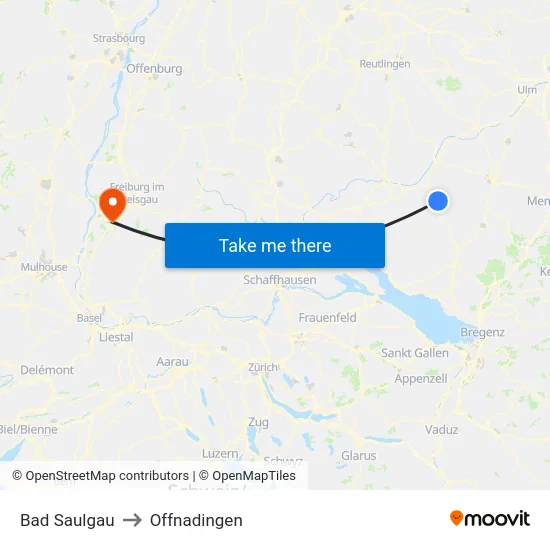 Bad Saulgau to Offnadingen map