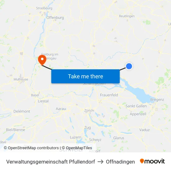 Verwaltungsgemeinschaft Pfullendorf to Offnadingen map