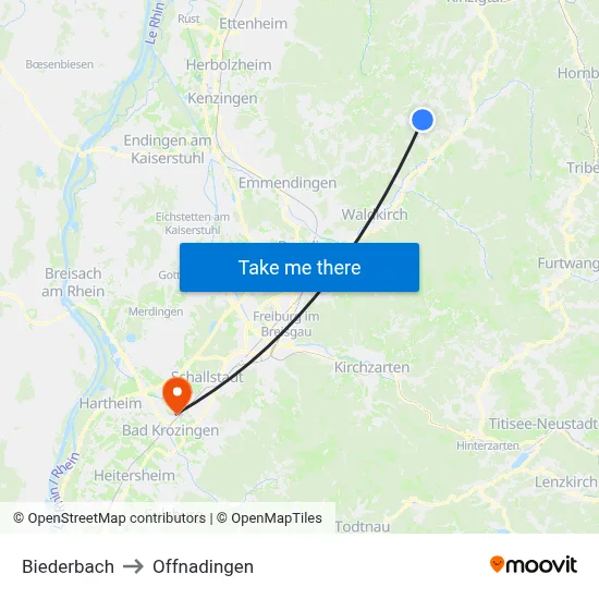 Biederbach to Offnadingen map