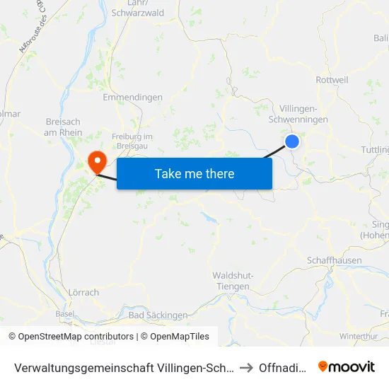 Verwaltungsgemeinschaft Villingen-Schwenningen to Offnadingen map
