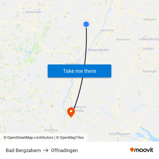 Bad Bergzabern to Offnadingen map