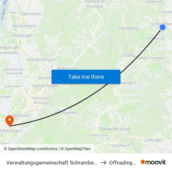 Verwaltungsgemeinschaft Schramberg to Offnadingen map