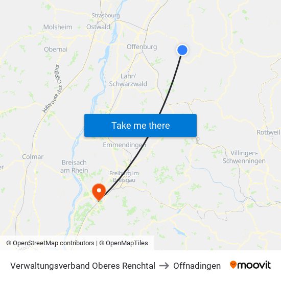 Verwaltungsverband Oberes Renchtal to Offnadingen map