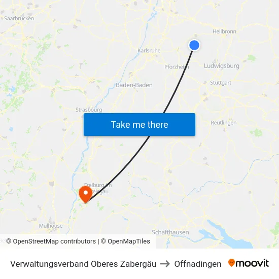 Verwaltungsverband Oberes Zabergäu to Offnadingen map