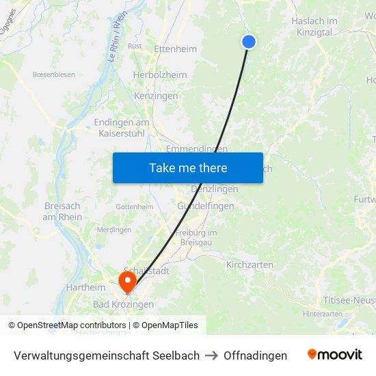Verwaltungsgemeinschaft Seelbach to Offnadingen map