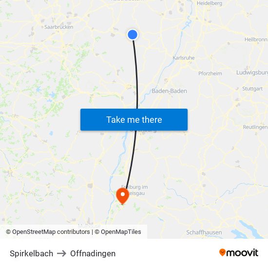 Spirkelbach to Offnadingen map