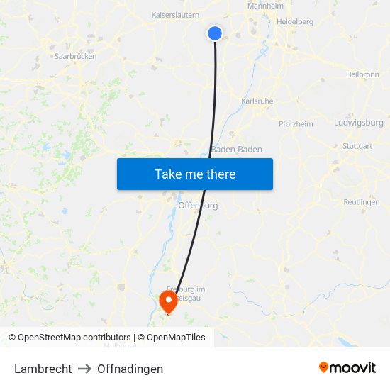 Lambrecht to Offnadingen map