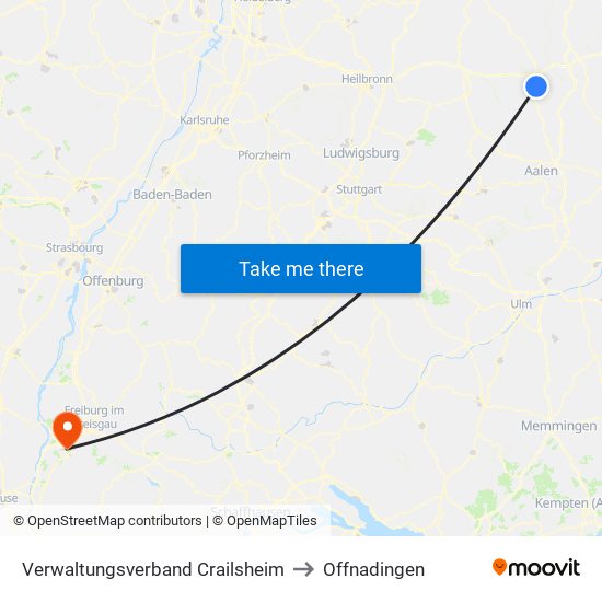 Verwaltungsverband Crailsheim to Offnadingen map