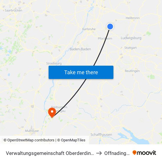 Verwaltungsgemeinschaft Oberderdingen to Offnadingen map