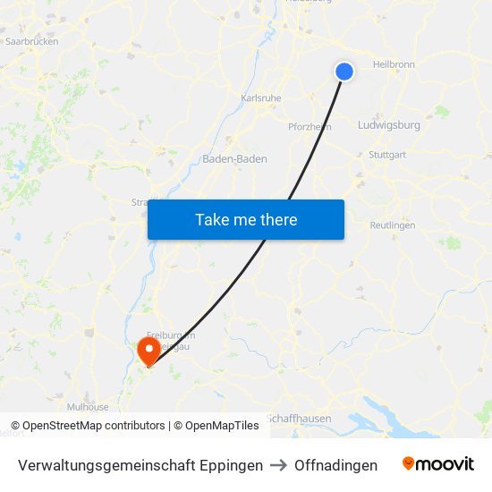 Verwaltungsgemeinschaft Eppingen to Offnadingen map