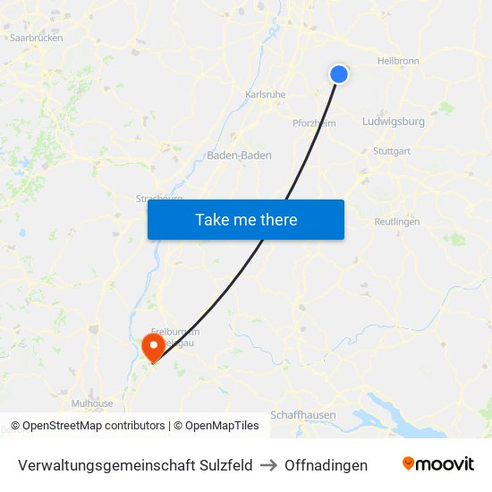 Verwaltungsgemeinschaft Sulzfeld to Offnadingen map