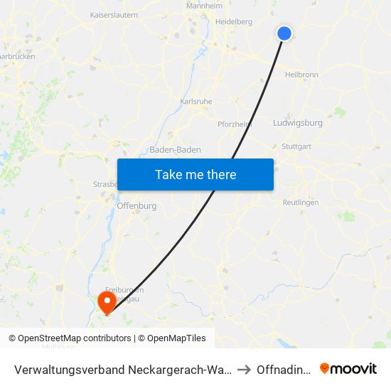 Verwaltungsverband Neckargerach-Waldbrunn to Offnadingen map