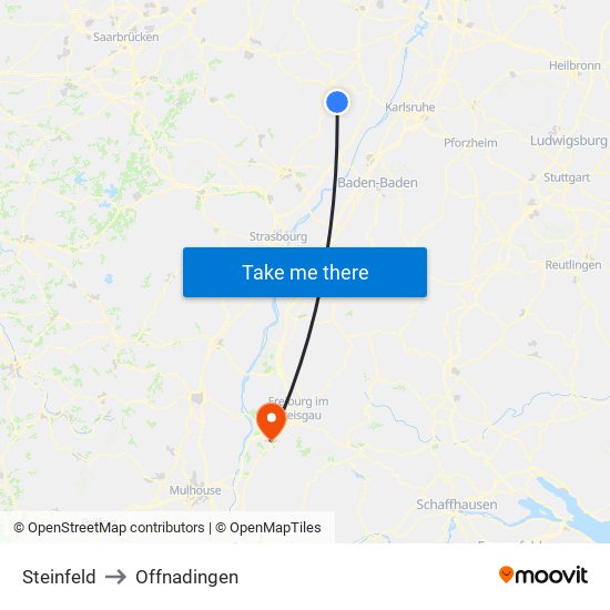 Steinfeld to Offnadingen map