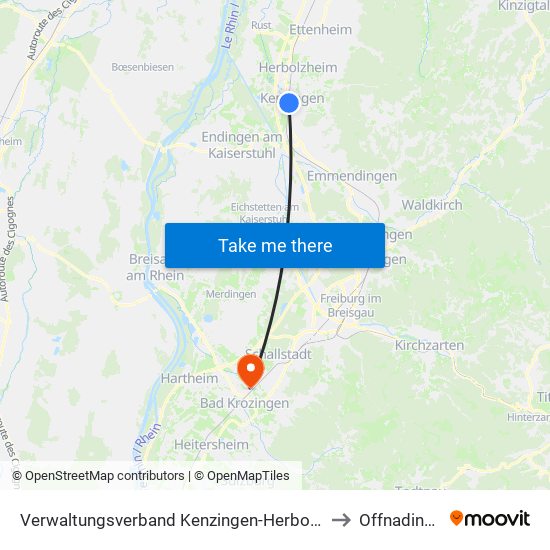 Verwaltungsverband Kenzingen-Herbolzheim to Offnadingen map