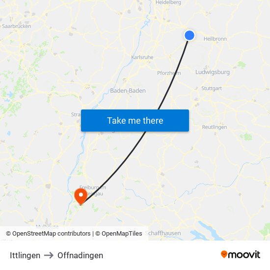 Ittlingen to Offnadingen map