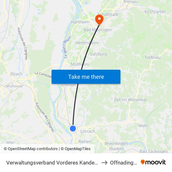 Verwaltungsverband Vorderes Kandertal to Offnadingen map