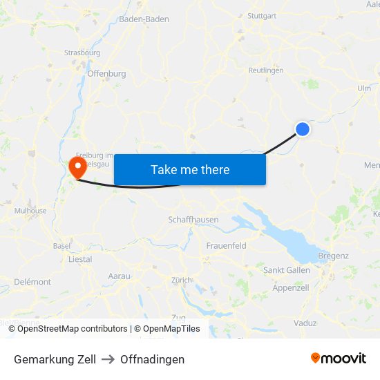 Gemarkung Zell to Offnadingen map