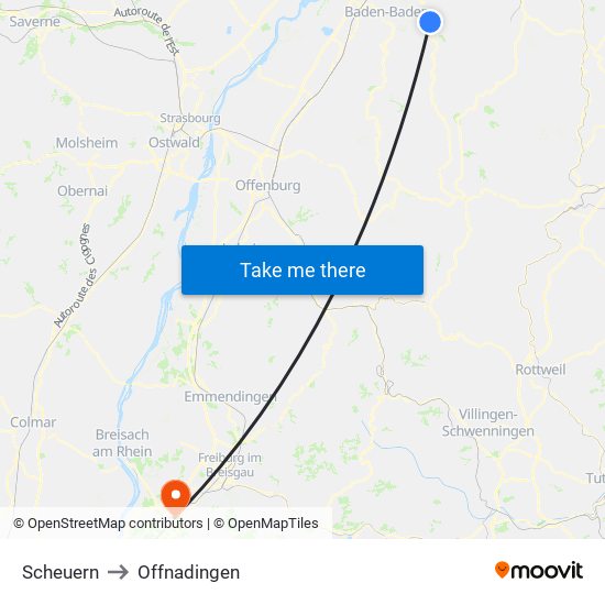 Scheuern to Offnadingen map