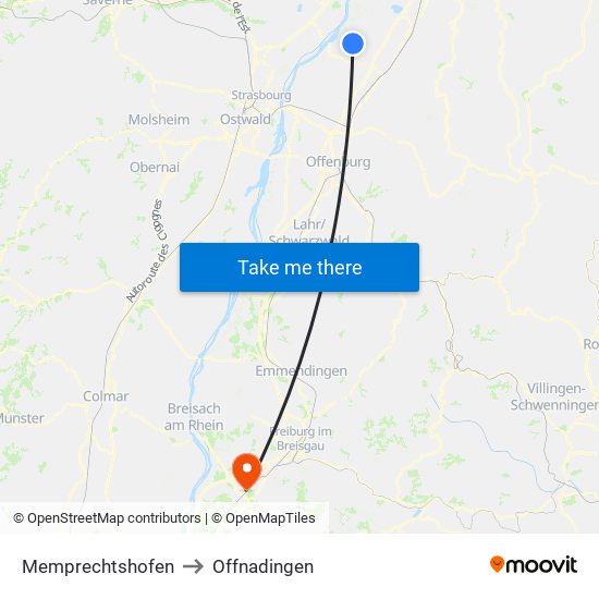 Memprechtshofen to Offnadingen map