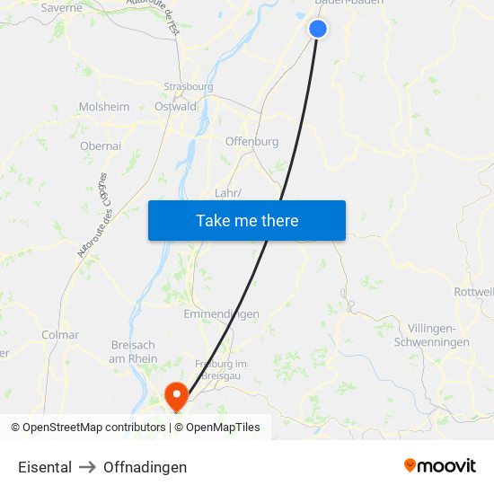 Eisental to Offnadingen map