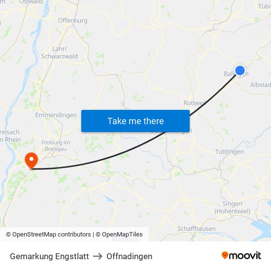 Gemarkung Engstlatt to Offnadingen map