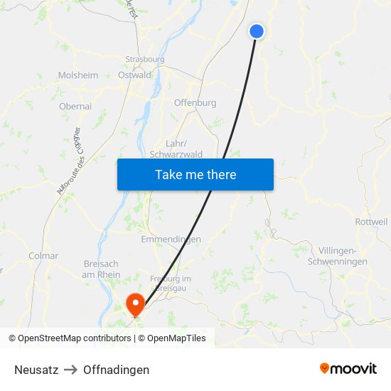 Neusatz to Offnadingen map