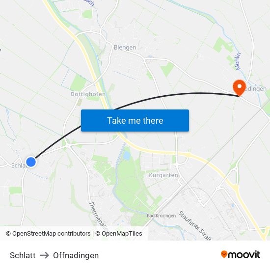 Schlatt to Offnadingen map