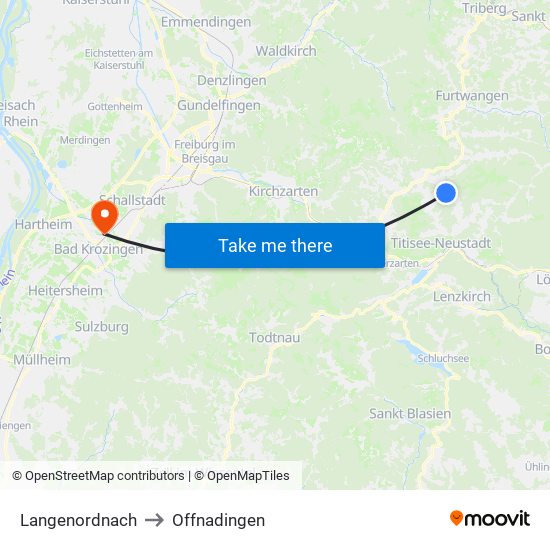 Langenordnach to Offnadingen map