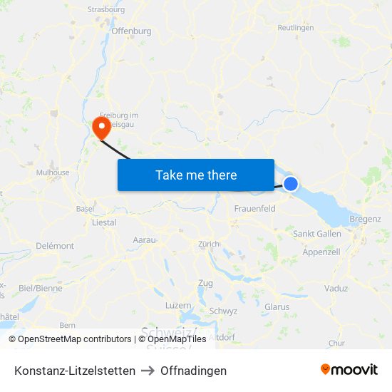 Konstanz-Litzelstetten to Offnadingen map