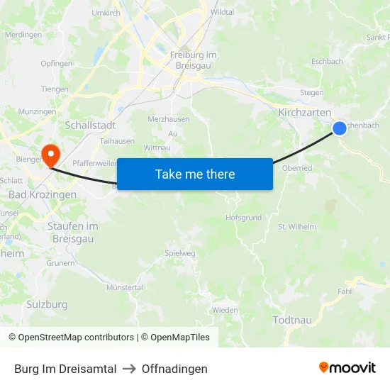 Burg Im Dreisamtal to Offnadingen map