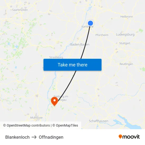 Blankenloch to Offnadingen map