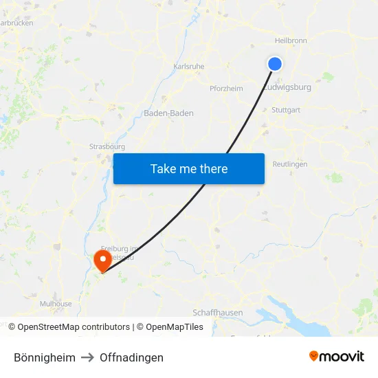 Bönnigheim to Offnadingen map