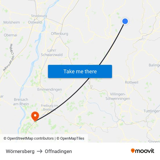 Wörnersberg to Offnadingen map