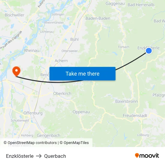 Enzklösterle to Querbach map
