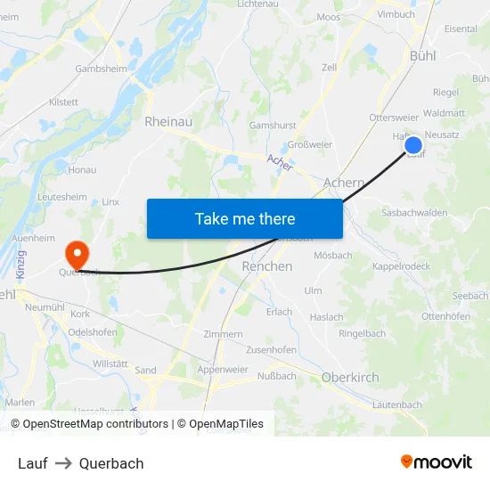 Lauf to Querbach map