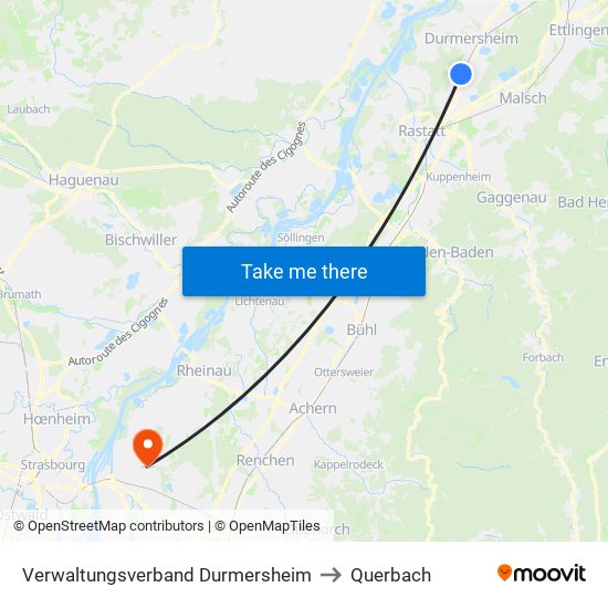 Verwaltungsverband Durmersheim to Querbach map